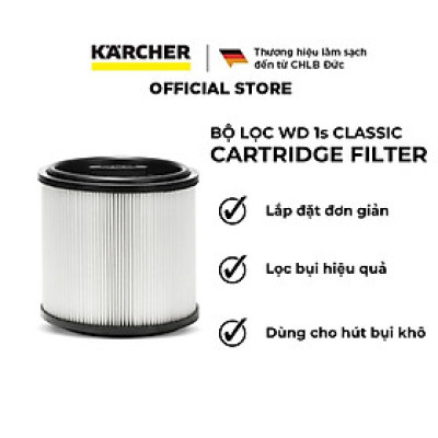 Bộ lọc trụ Cartridge Filter dành cho máy hút bụi khô và ướt WD 1s Classic - Hàng Chính Hãng