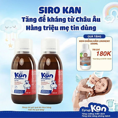 [Mua 2 Tặng 1 Kem] Siro Kan ImunoGlukan hỗ trợ miễn dịch nâng cao sức đề kháng cho bé - chai 120ml