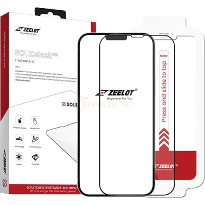 Dán màn hình cường lực Full viền Zeelot SOLIDsleek cho iPhone 13 Series (hỗ trợ Kit dán) - Hàng chính hãng