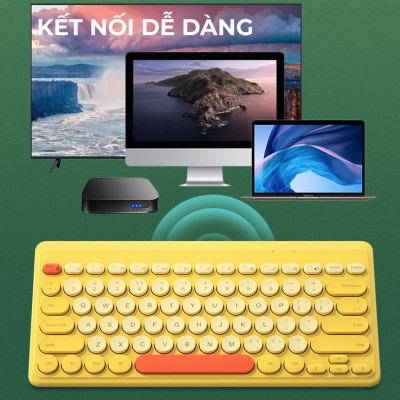Bàn phím không dây HXSJ K610 USB2.4G giảm ồn, gọn nhẹ dễ mang đi, phù hợp PC/ Laptop/ Điện thoại- Hàng chính hãng