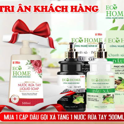 Dầu Xả Chanh Sả Bồ Kết Công Nghệ Sinh Học-ECOHOME Kim Ngân Store Giúp Phục Hồi Tóc Hư Tổn, Giảm Gãy Rụng Tóc Chai 500ml