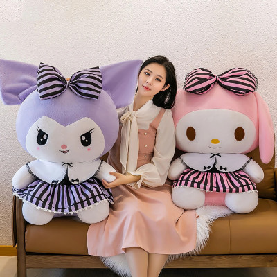 Thú nhồi bông Kuromi mặc váy đáng yêu - Size 50cm - Quà tặng gấu bông kuromi tím bánh bèo êm mịn.