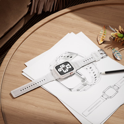 Ốp Case tích hợp dây đeo Gshock Style cho Apple Watch Series 10 Size 42mm / 46mm - Hàng Chính Hãng