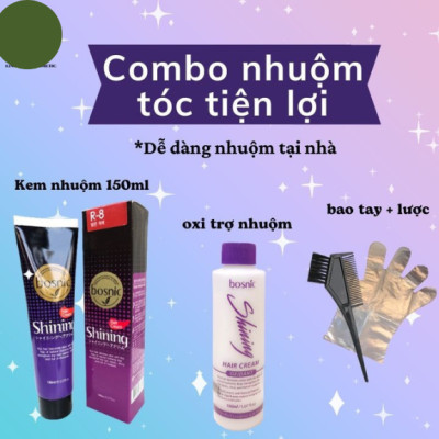 GN8 (NÂU SÁNG) - NHUỘM THẢO DƯỢC MÀU THỜI TRANG BOSNIC 150ML