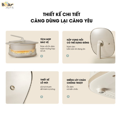 (Hàng chính hãng) Nồi Lẩu Bear 2 Ngăn SB-NL60U Dung Tích 6L. Bảo hành 18 tháng 