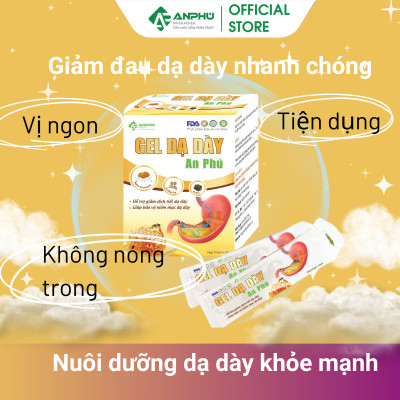 Gel dạ dày An Phú (Nano Curcumin) Giảm Đau nhanh, Giảm Viêm loét, Trào ngược dạ dày, Bảo vệ niêm mạc (Hộp 20 gói x 10ml)
