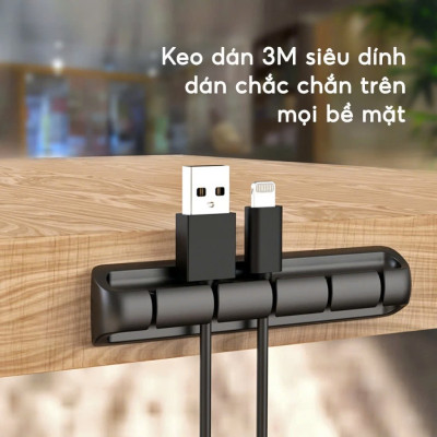 COMBO 2 Đế cố định dây cáp MÀU ĐEN 5 lỗ - Hàng nhập khẩu