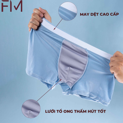 Combo 3 quần lót boxer trơn, chất thun mềm mịn thấm hút mồ hôi tốt, co giãn tốt,  - FORMEN SHOP - FMQS018