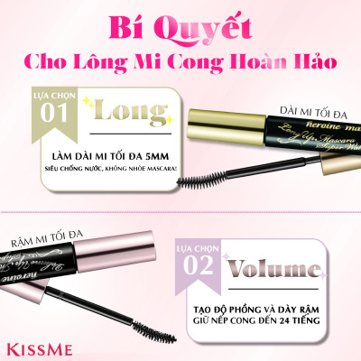 Mascara Vuốt Dài Và Cong Mi Không Lem Trôi Kissme Heroine Make Long Up (6G)