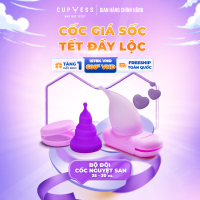COMBO Cốc nguyệt san Cup Yess chính hãng – Gấp gọn Z Cup cỡ L (25ml) & Tiêu chuẩn S Cup cỡ S (30ml)