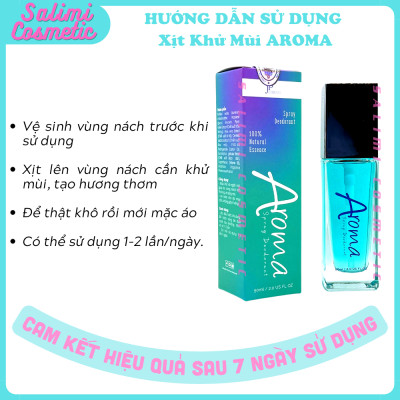 Xịt Khử Mùi Hôi Nách AROMA 50ml, Khử Mùi Toàn Thân, Ngăn Tiết Mồ Hôi, Lưu Hương Suốt 24H