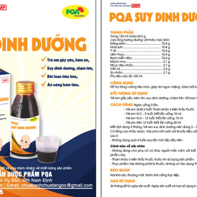 Suy Dinh Dưỡng PQA Hỗ Trợ Tăng Cường Tiêu Hóa, Giúp Ăn Ngon Miệng Nâng Cao Sức Khỏe Chai 125ml