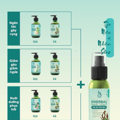 Dầu gội chắc khỏe suông mượt tóc OLIU & DẦU DỪA DHERBAL DAMODE chai 300ml