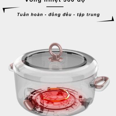Nồi Lẩu Điện Đa Năng Chống Dính 3 Lít 1000W KONKA KZG-HP03 - HÀNG CHÍNH HÃNG 