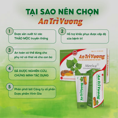 Gel An Trĩ Vương Vinh Gia Giúp hỗ trợ Chăm Sóc Làm Mát, Dịu Da Dùng Khi Bị Trĩ, Táo Bón, Nứt Kẽ Hậu Môn Tuýp 20g