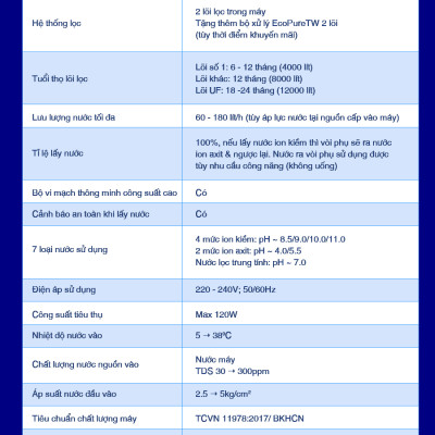 Máy Lọc Nước Điện Giải Ion Kiềm ROBOT ionMega 117 Dòng Máy Cơ - Hàng Chính Hãng