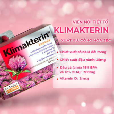 Combo 2 Hộp Viên Nội Tiết Tố Nữ Klimakterin - Estrogen Thảo Dược - Cân Bằng Nội Tiết Tố Nữ - Chậm Quá Trình Lão Hóa, Mãn Kinh - Dr. Muller Từ Cộng Hòa Séc