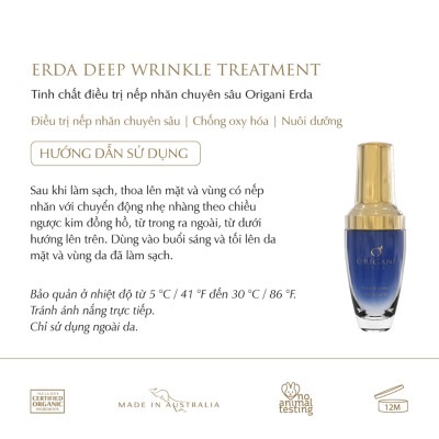 Combo Gel Dưỡng Mắt Và Serum Giảm Nếp Nhăn Origani Erda Cải Thiện Độ Đàn Hồi Của Da Ngăn Ngừa Lão Hóa - Có Chứng Nhận Organic  Của Úc