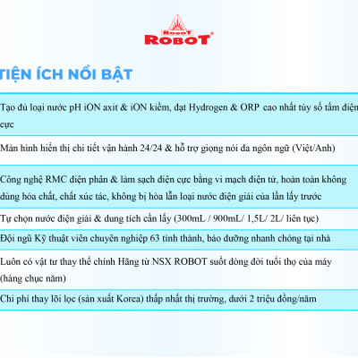 Máy Lọc Nước Điện Giải Ion Kiềm ROBOT IonPrince 1111 Để Bàn/ Treo Tường - Hàng Chính Hãng