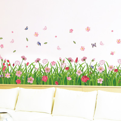Decal dán chân tường hoa đồng tiền nhiều màu ZOOYOO XL7189