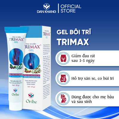 Gel Bôi Trĩ Giúp Co Búi Trĩ, Giảm Sưng Đỏ Và Ngứa Rát Hậu Môn Do Trĩ Trimax Tuýp 20g