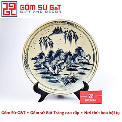Đĩa cảnh men rạn cổ mã đáo thành công Gốm Sứ G&T