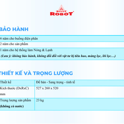 Máy Lọc Nước Điện Giải Ion Kiềm ROBOT IonQueen 511 Chế Độ Nóng Nguội Lạnh - 5 Tấm Điện Cực Titanium Phủ Platium