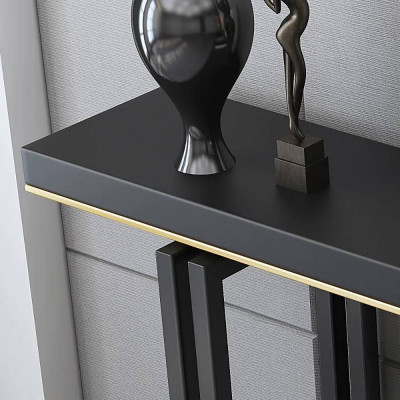 Bàn console trang trí phòng khách hiện đại IBIE AK042 khung sắt sơn tĩnh điện, mặt gỗ dầy, tùy chọn màu sắc