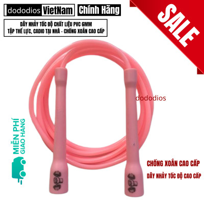 Dây nhảy tốc độ PVC dài 3m, đường kính 6mm cao cấp bền bỉ - Hàng chính hãng dododios, Dây Nhảy Chống Xoắn