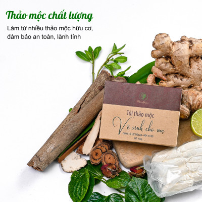 Bộ chăm sóc mẹ là siêu nhân Wonmom (1 lá xông + 1 hộp thảo mộc vệ sinh mẹ)