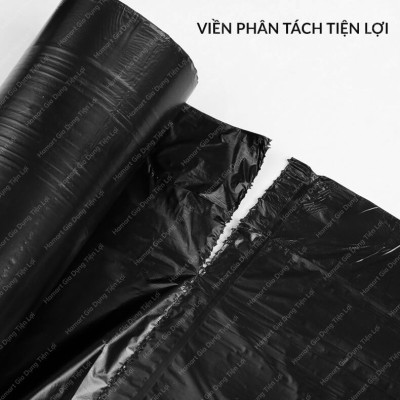 100 Túi Đựng Rác Văn Phòng Nylon Đen 5 Cuộn 150gr Túi Đựng Rác Tự Hủy Sinh Học 45x50CM Siêu Dai