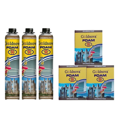 Keo Bọt (FOAM) Goldnova- 3 Hộp; Hộp =12 Lon/750ml
