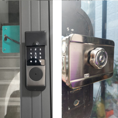 Khóa cửa thông minh chống nước G04.1M - 1 Mặt vân tay bên ngoài bên trong núm vặn ( Hàng nhập khẩu)