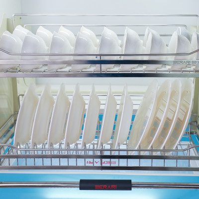 {Hàng chính hãng} Giá bát đĩa di động nâng hạ Gerari chính hãng, chất liệu Inox bóng cao cấp