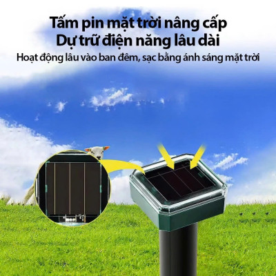 Máy Đuổi Chuột , Rắn , Chim Ngoài Trời Bằng Sóng Siêu Âm – Tự Sạc Mặt Trời, Chống Thấm Tốt