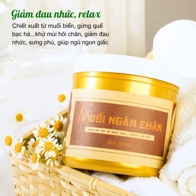 Muối ngâm chân thảo mộc giảm đau nhức, chống sưng phù, thơm tho bàn chân và thư giãn cơ thể Wonmom 350g