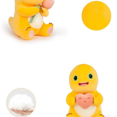 Thú nhồi bông rồng sữa vô tri êm mịn - Size từ 40cm đến 80cm- Quà tặng gấu bông rồng vàng ôm trái tim dễ thương - Gối ôm mềm mịn cho bé.