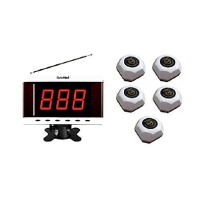 Bộ chuông gọi phục vụ không dây S632 + 5 nút chuông C100 cho nhà hàng, quán ăn...