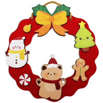 Bảng Gỗ Treo Tường Trang Trí Giáng Sinh - Bách Mộc - Noel Gấu