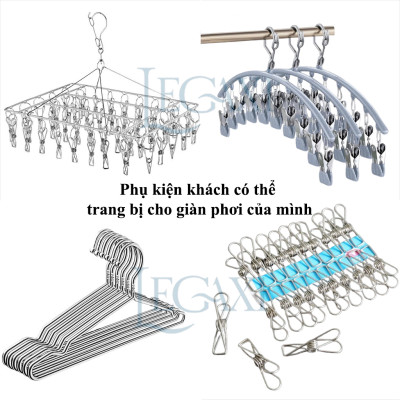 Sào Phơi Đồ Tự Động, Giá Treo Quần Áo Có Quạt Sấy Khô Đèn LED Khử Trùng Tia Cực Tím Remote Gắn Trần Legaxi