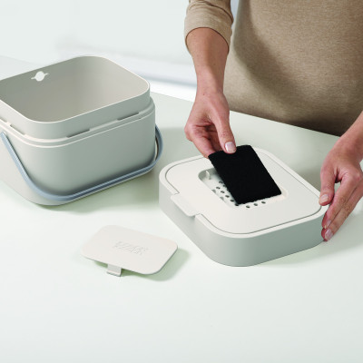 Joseph Joseph - Thùng đựng rác hữu cơ mini cao cấp Stack 4L Food Waste Caddy Editions Blue 003215