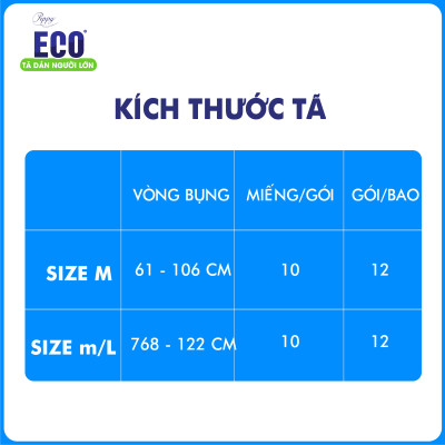 Combo 2 gói Tã Dán Người Lớn Peppy Eco Siêu Mềm Mại, Siêu Khô Thoáng, Kháng khuẩn Size M/L