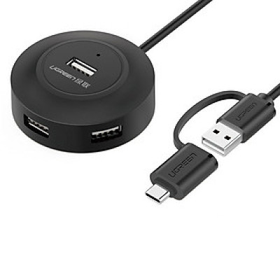 Bộ Chia USB Type-C + USB 2.0 Sang 4 Cổng USB 2.0 Hỗ Trợ OTG Cao Cấp dài 0.5M màu Đen Ugreen TC40962CR106 Hàng chính hãng.