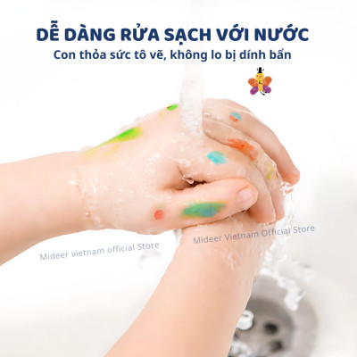 Finger Paint Mideer bộ màu kèm dụng cụ chính hãng an toàn cho bé