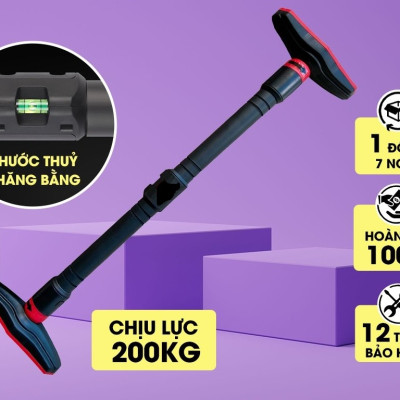 Thanh xà đơn gắn cửa, xà đơn treo tường Thước Thăng Bằng, chịu lực 200kg, chốt khóa an toàn chông trượt tập luyện tại nhà TP201PU