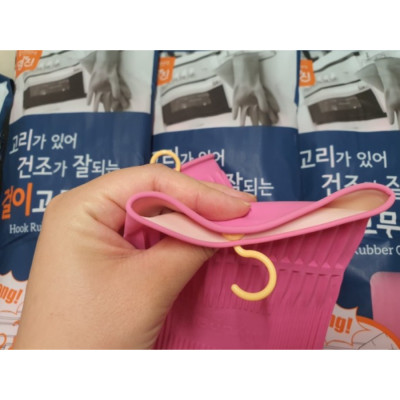 Bộ 6 Đôi Găng Tay cao Su Tự Nhiên Hàn Quốc Có Móc 38cm 