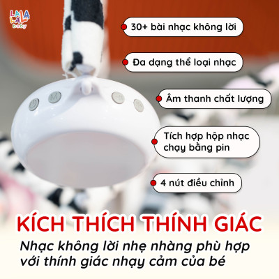 Đồ Chơi Treo Nôi Cũi Tự Động Quay kèm Phát Nhạc 36 Bài Hát Cho Bé Sơ Sinh - Baby Crib Mobile - Lalala baby