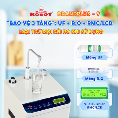 MÁY LỌC NƯỚC NÓNG THÔNG MINH - LẠNH ROBOT GrandPlus-9 - Hàng Chính Hãng