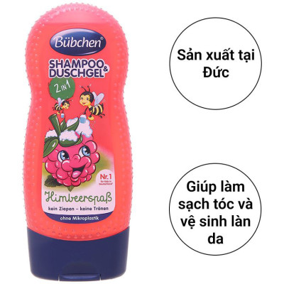 Sữa Tắm, Dầu Gội 2in1 Bubchen Đức - Hương Thơm Tự Nhiên, Không Cay Mắt (hàng chuẩn Đức)