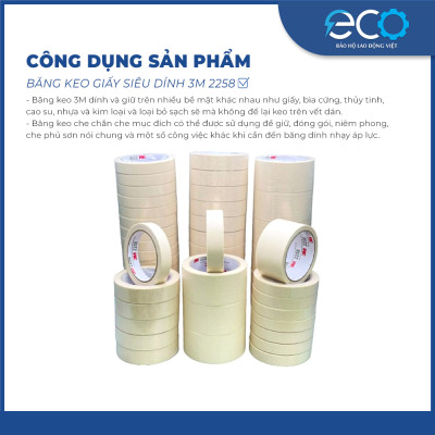 Băng keo giấy siêu dính 3M 2258 chuyên sử dụng che chắn trong sơn phủ